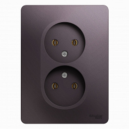 Розетка двойная без заземления,16А, 250В, в сборе (сиреневый туман) Glossa Systeme Electric. Вид 1