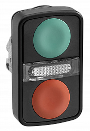 Головка кнопки двойная без маркир + led zb4bw7a37407 Schneider Electric. Вид 1