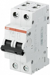 S201 C100NA Автоматический выключатель 1P+N, 100А, 6kA (хар-ка C) ABB. Вид 1