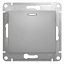 Кнопка нажимная с подсветкой, сх.1А, 10АХ, механизм (алюминий) Glossa Schneider Electric. Вид 1.