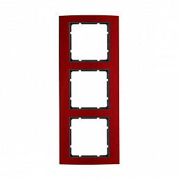 Рамка 3-постовая (алюминий, красный/антрацитовый) B.3 Berker. Вид 1