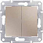 Переключатель 2-клавишный, сх. 6+6, 10а, 250В (титан) Sedna Schneider Electric. Вид 1.