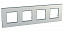 Рамка 4-постовая (серебро) Unica Quadro Schneider Electric. Вид 1.