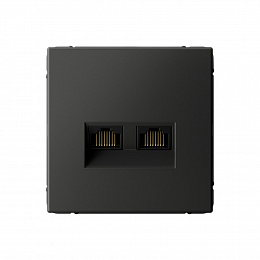 Розетка двойная компьютерная RJ45+RJ45, кат.6А, механизм (базальт) ARTGALLERY Systeme Electric. Вид 1
