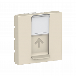 Лицевая панель RJ45, одиночная, без коннектора, 2 модуля (бежевый) Unica Modular Schneider Electric. Вид 1