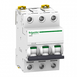 iC60N 3P 16А Автоматический выключатель 3-полюсный, 16А, 6кА (хар-ка B) Schneider Electric. Вид 1