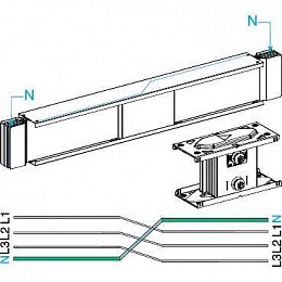 Секция перехода нейтрали, 3l+n+pe, cu, 3200а Schneider Electric. Вид 1