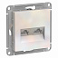 Розетка двойная компьютерная RJ45+RJ45, кат.5E, механизм (жемчуг) Atlas Design Systeme Electric. Вид 1.