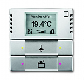 6128/28-866-500 Терморегулятор KNX с дисплеем и сенсором, 2/4-клавишный, нержавеющая сталь ABB