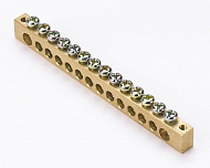 ШН202-14-100 Шина нулевая 14 групп/крепеж по краям, сечение 8x12мм DEKraft