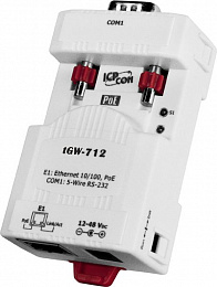 Компактный шлюз Modbus TCP в Modbus RTU/ASCII, PoE, 1xRS-232 ICP DAS. Вид 1