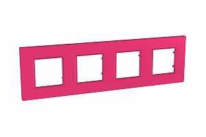 Рамка 4-постовая (малина) Unica Quadro Schneider Electric. Вид 1