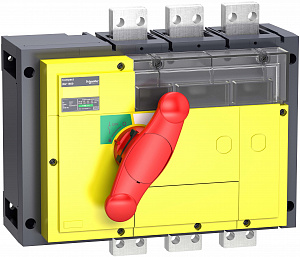 Выключатель-разъединитель inv1000 3п красная рукоятка/желтая панель Schneider Electric. Вид 1