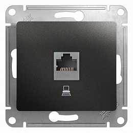Розетка компьютерная RJ45 кат.5e (антрацит) Glossa Systeme Electric. Вид 1