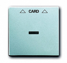 1792-83 Плата центральная (накладка) для механизма карточного выключателя 2025 U, серия solo/future, цвет серебристо-алюминиевый ABB. Вид 1