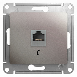 Розетка телефонная RJ11, механизм (платина) Glossa Systeme Electric. Вид 1