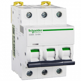 iC65N 3P 40А Автоматический выключатель 3-полюсный, 40А, 6кА (хар-ка B) Schneider Electric. Вид 1