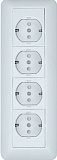 Розетка 4-х местная, О/У, 2К+З 250В, 16А, со шторками (белый) Прима Systeme Electric