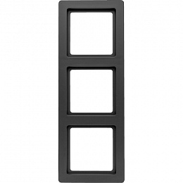 Рамка 3-постовая цвет: антрацитовый, бархатный лак (антрацитовый, бархатный лак) Q.1 Berker. Вид 1