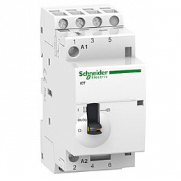 iCT Модульный контактор с ручным управлением 25A 3НО 220/240В АС Schneider Electric. Вид 1