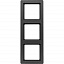 Рамка 3-постовая цвет: антрацитовый, бархатный лак (антрацитовый, бархатный лак) Q.1 Berker. Вид 1.