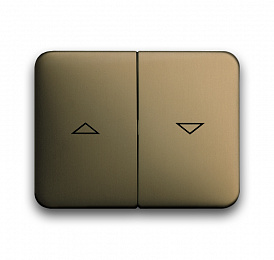 1785 JA-21 Двойная клавиша с маркировкой для выключения жалюзи alpha nea бронза ABB. Вид 1