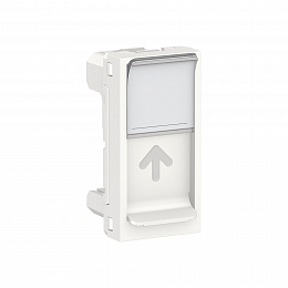 Лицевая панель RJ45, одиночная, без коннектора, 1 модуль, (белая) Unica New Schneider Electric. Вид 1