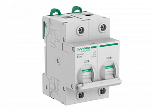 Автоматический выключатель (27мм) 2-полюсный, 100A, 10kA (хар-ка B) Systeme9 Systeme Electric. Вид 1