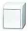 2601/6 W-54-500 Переключатель 1-клавишный, IP44, для открытого монтажа, серия ocean, цвет альпийский белый ABB. Вид 1.