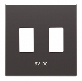 8585.3 NS Накладка для механизма 2хUSB зарядного устройства, серия SKY, цвет чёрный бархат ABB. Вид 1