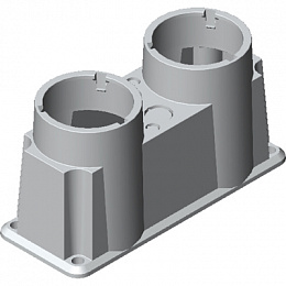 OEZXC12L Фланец нижний (фланец II/C) для рубильников в пласт. боксе, под кабель 2xd20,5 + 2xd10 ABB. Вид 1