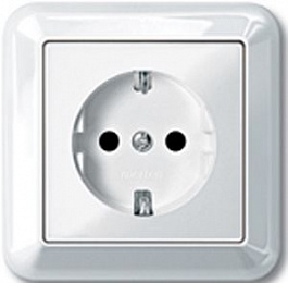 Розетка с заземлением, без шторок (белый) Merten M-Trend Schneider Electric. Вид 1