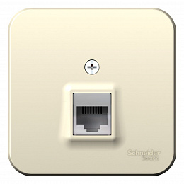 Розетка компьютерная RJ45, кат.5e, изол.пл., О/У (молочный) Blanca Systeme Electric. Вид 1