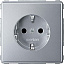 Механизм розетки со шторками (алюминий) Merten Aquadesign Schneider Electric. Вид 1.