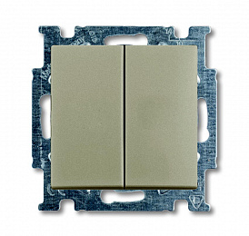 2006/5 UC-93-507 Выключатель 2-х клавишный (шампань) Basic 55 ABB. Вид 1