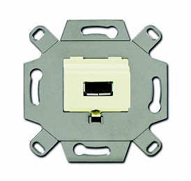 261/11-500 Механизм USB-розетки/разъёма, USB-type A, USB2.0, 5 полюсов, цвет слоновая кость ABB. Вид 1