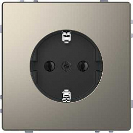 Розетка 16а, с з/к, без шт (никель) Merten D-Life Schneider Electric. Вид 1