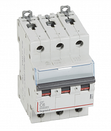 DX3 Автоматический выключатель 3-полюсный 6A 16kA (хар-ка C) Legrand. Вид 1