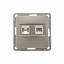 Розетка двойная RJ11+RJ45, 160В, 1А, кат.5e, механизм (шампань) Wessen 59 Systeme Electric. Вид 1.