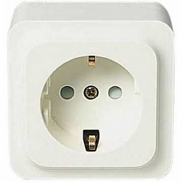 Розетка с заземлением, со шторками, 16А, 250В (белый) Quick Schneider Electric. Вид 1