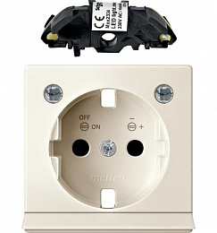 Центральная плата с мод.свет.подсв.для роз.schuko (бежевый) Merten Schneider Electric. Вид 1
