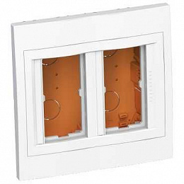 Коробка скр.монт 2х2 верт.с рамкой r9003 Schneider Electric. Вид 1