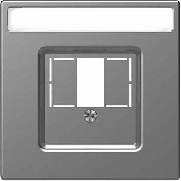 Центральная накладка для TAE/AUDIO/USB(нержавеющая сталь) Merten D-Life Schneider Electric. Вид 1
