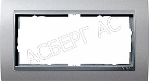 Рамка 2-постовая, без перегородки (алюминий) Event GIRA. Вид 1