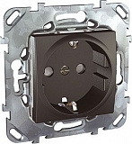 Розетка с з/к со шторками, винт. зажим (графит) Unica Top Schneider Electric