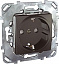 Розетка с з/к со шторками, винт. зажим (графит) Unica Top Schneider Electric. Вид 1.