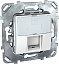 Розетка телефонная, RJ12, одиночная, 6 контакта (белый) Unica Schneider Electric. Вид 1.