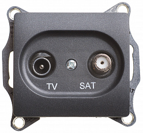 Розетка TV-SAT оконечная 1db, механизм (антрацит) Glossa Systeme Electric. Вид 1