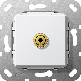 Розетка mini-jack (белый глянцевый) System 55 Gira. Вид 1