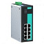 8-портовый неуправляемый коммутатор 10/100/1000 BaseT(X) Ethernet, релейный выход, -40...+75С MOXA. Вид 1.
